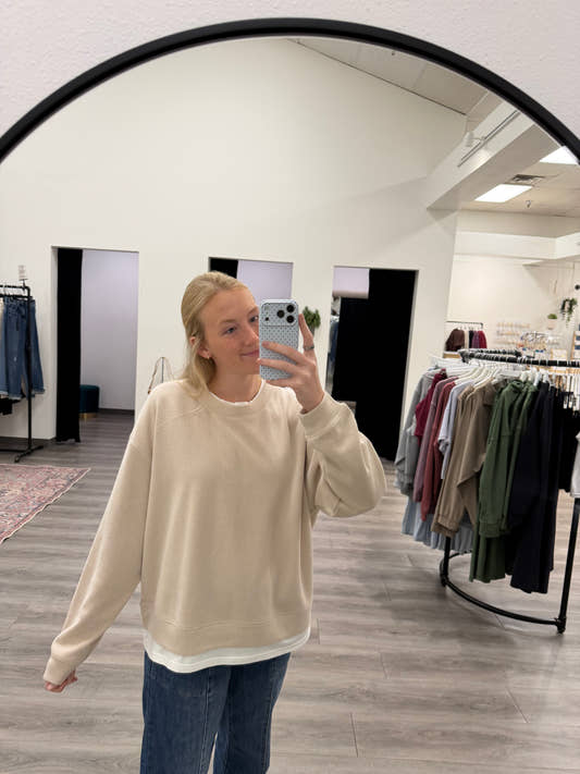 Always On Crew Twofer Pullover