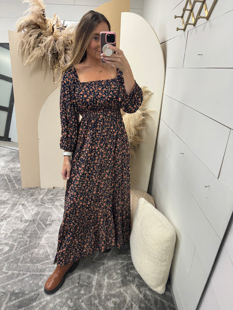 Floral Wide Flare Maxi Dress