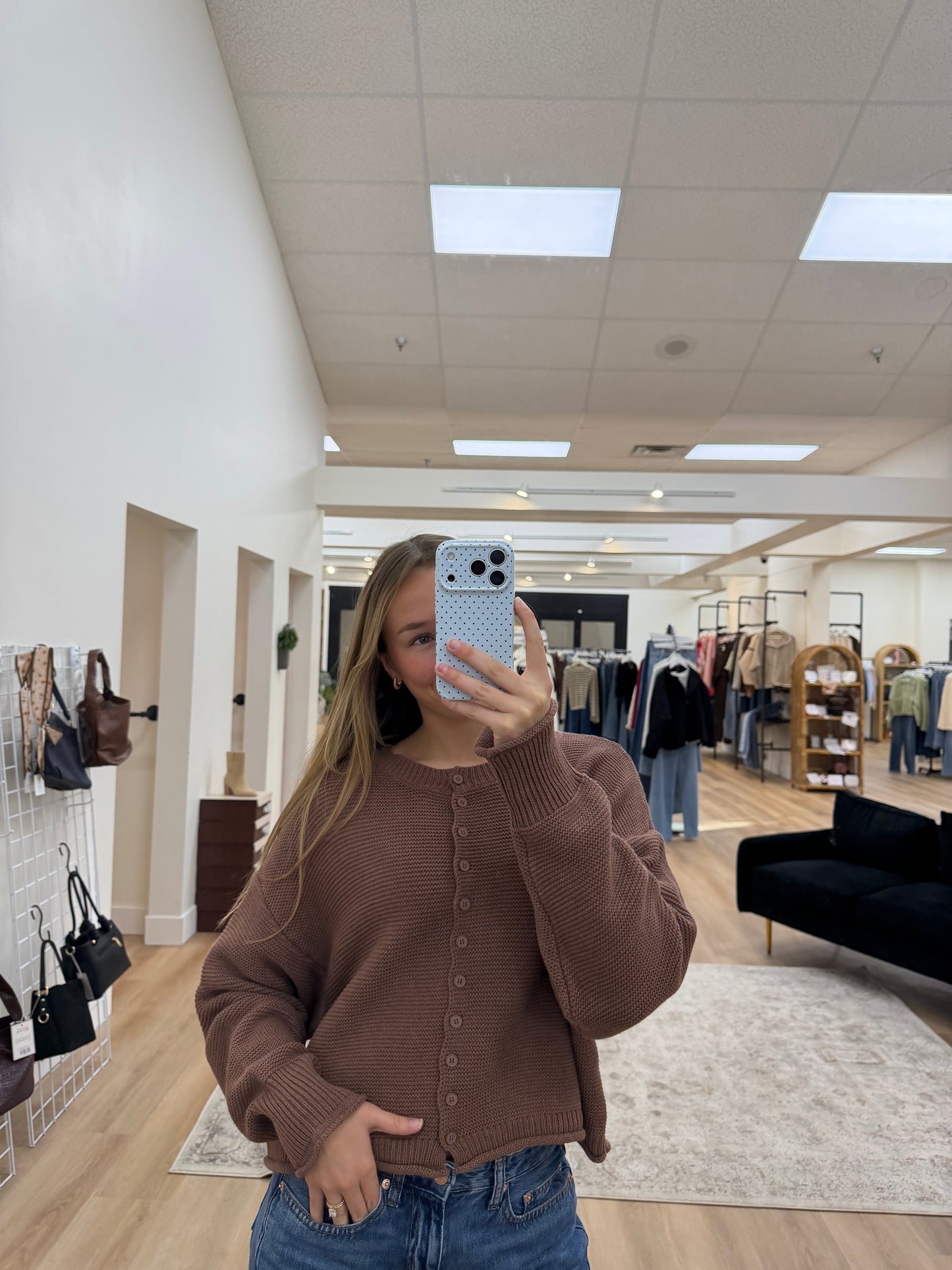 Solid Cropped Button Down Cardigan