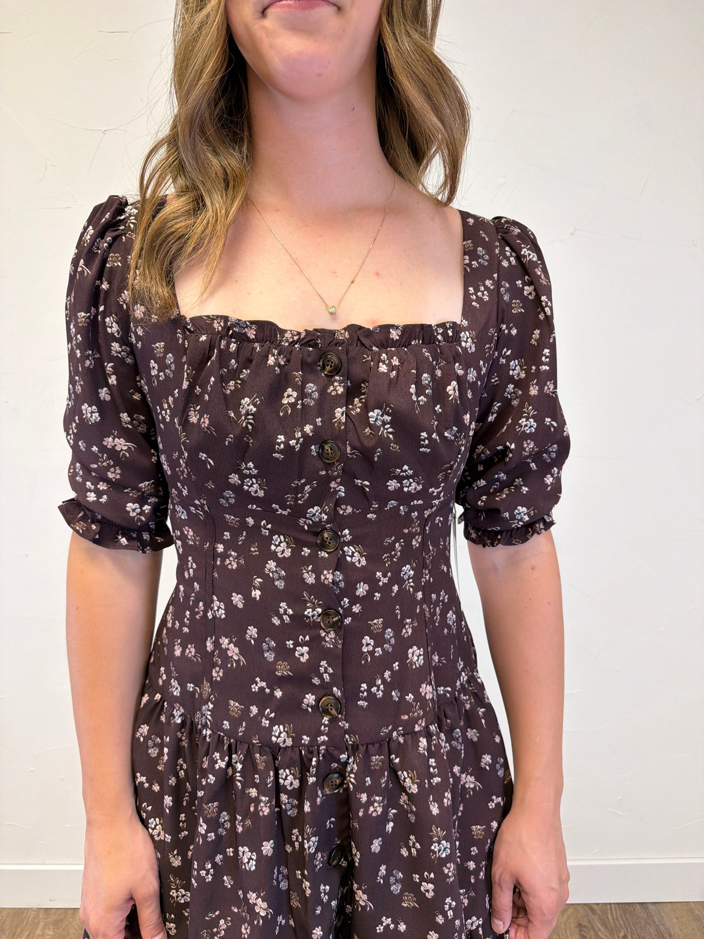 Floral Mini Dress with Half Sleeve