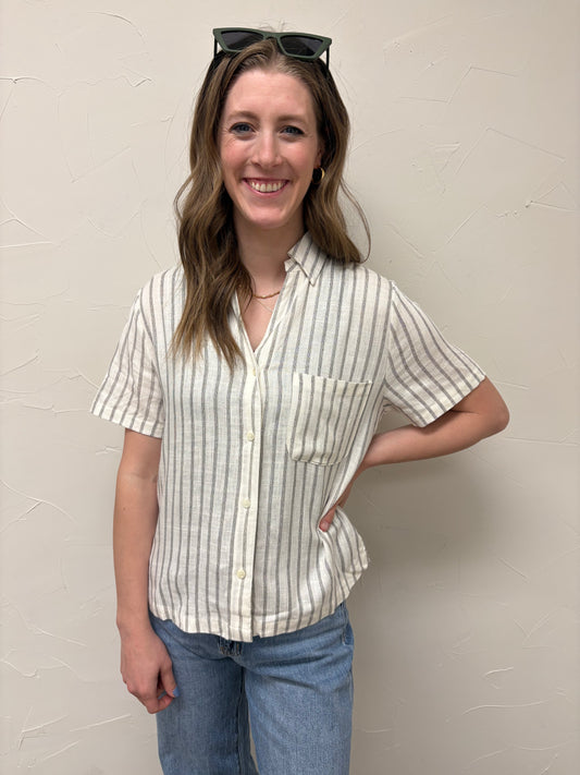 Collared Button Up Striped Shirt
