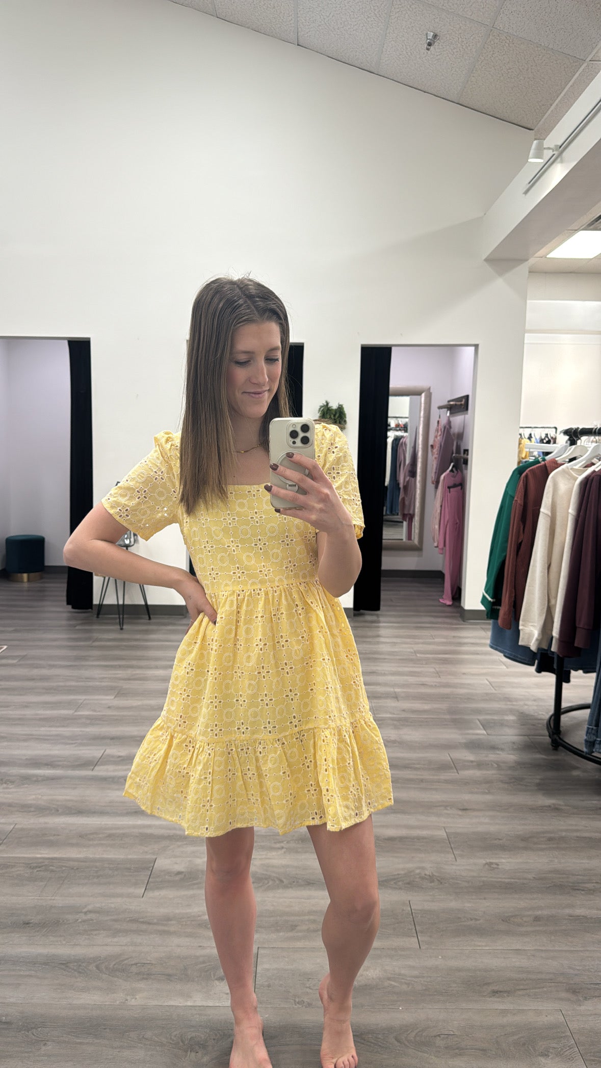 Eyelet Embroidered Mini Dress