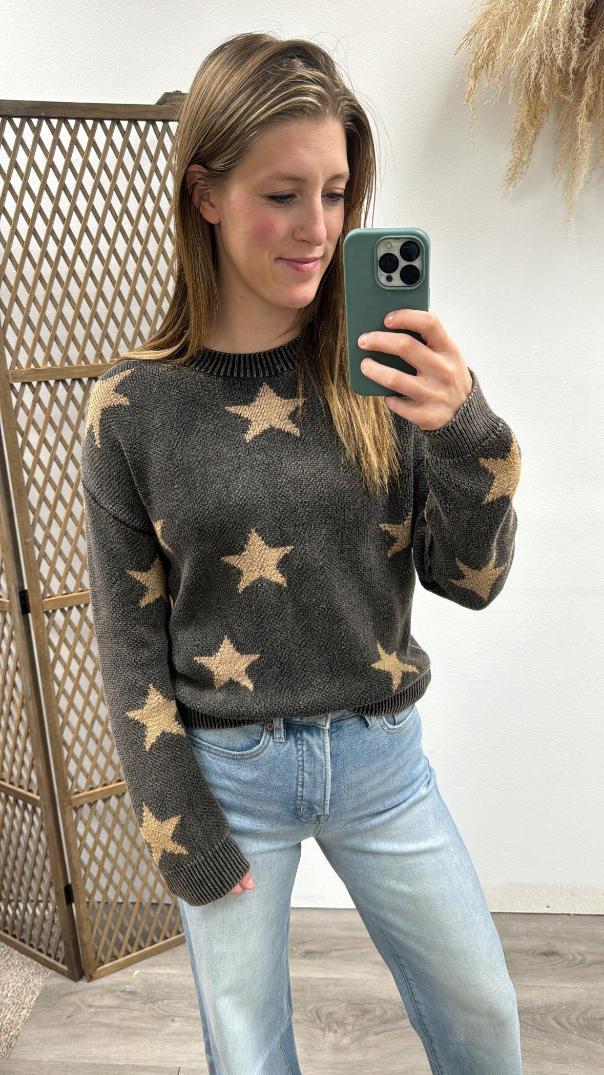 Vintage washed Star Sweater Top