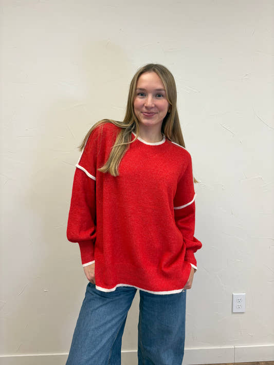 Contrast Sweater Top