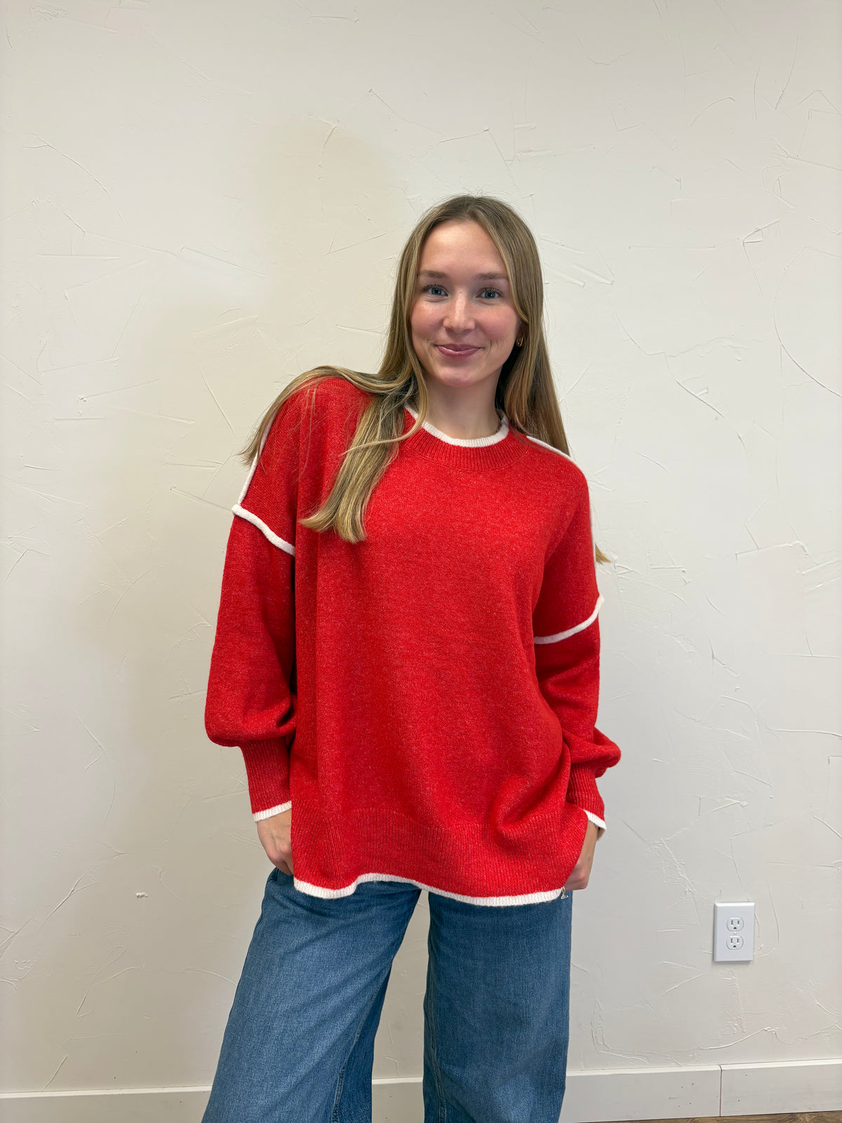 Contrast Sweater Top
