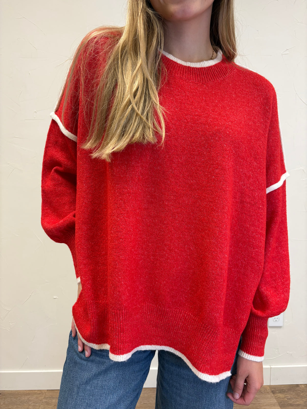 Contrast Sweater Top