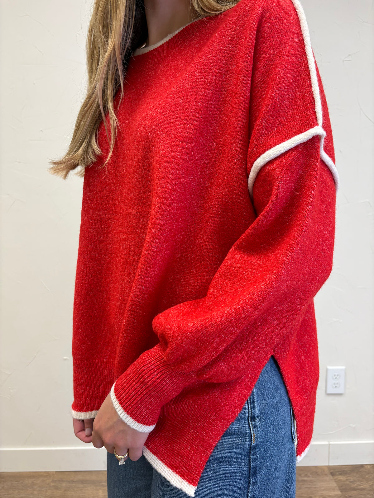 Contrast Sweater Top
