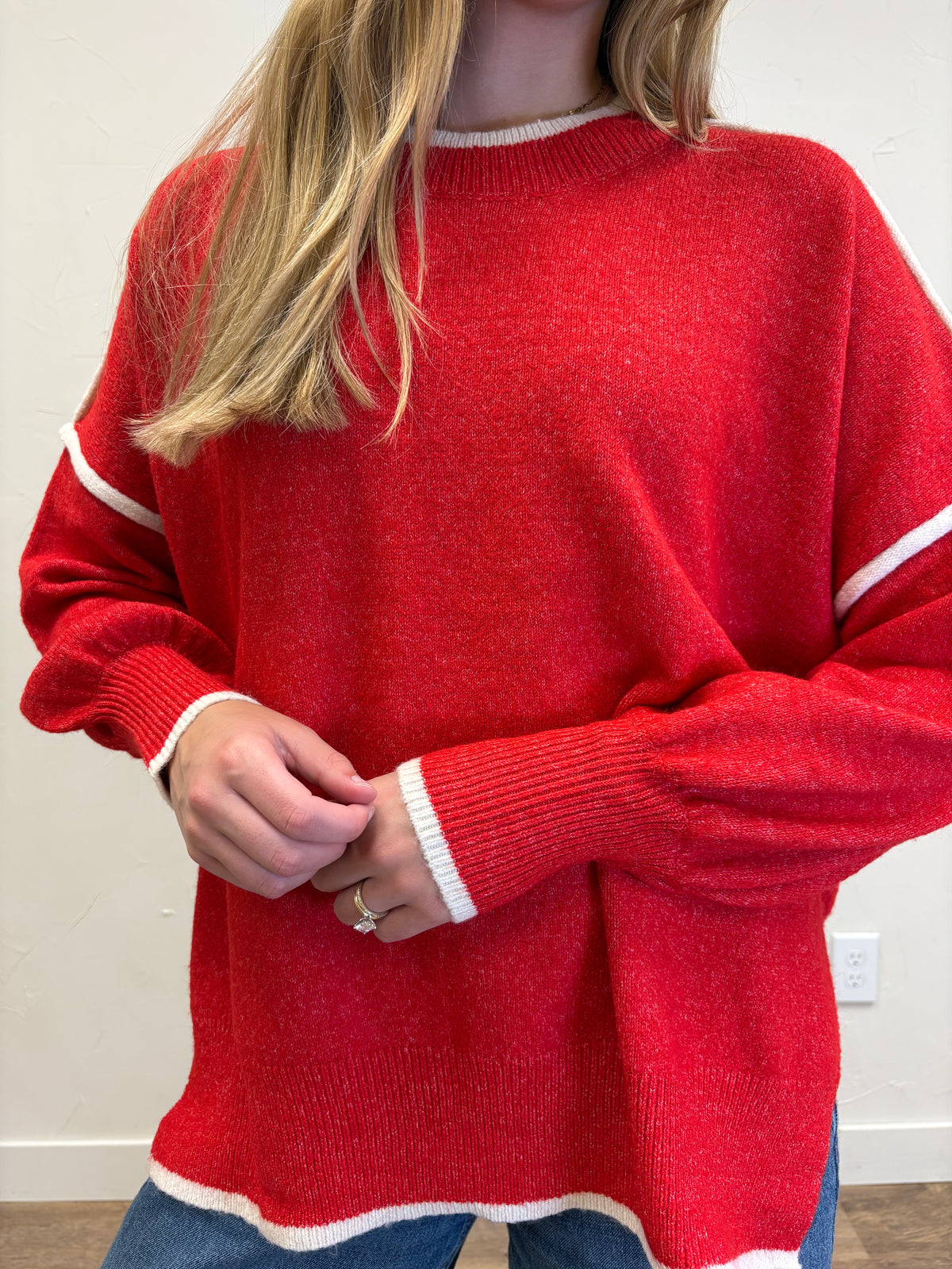 Contrast Sweater Top