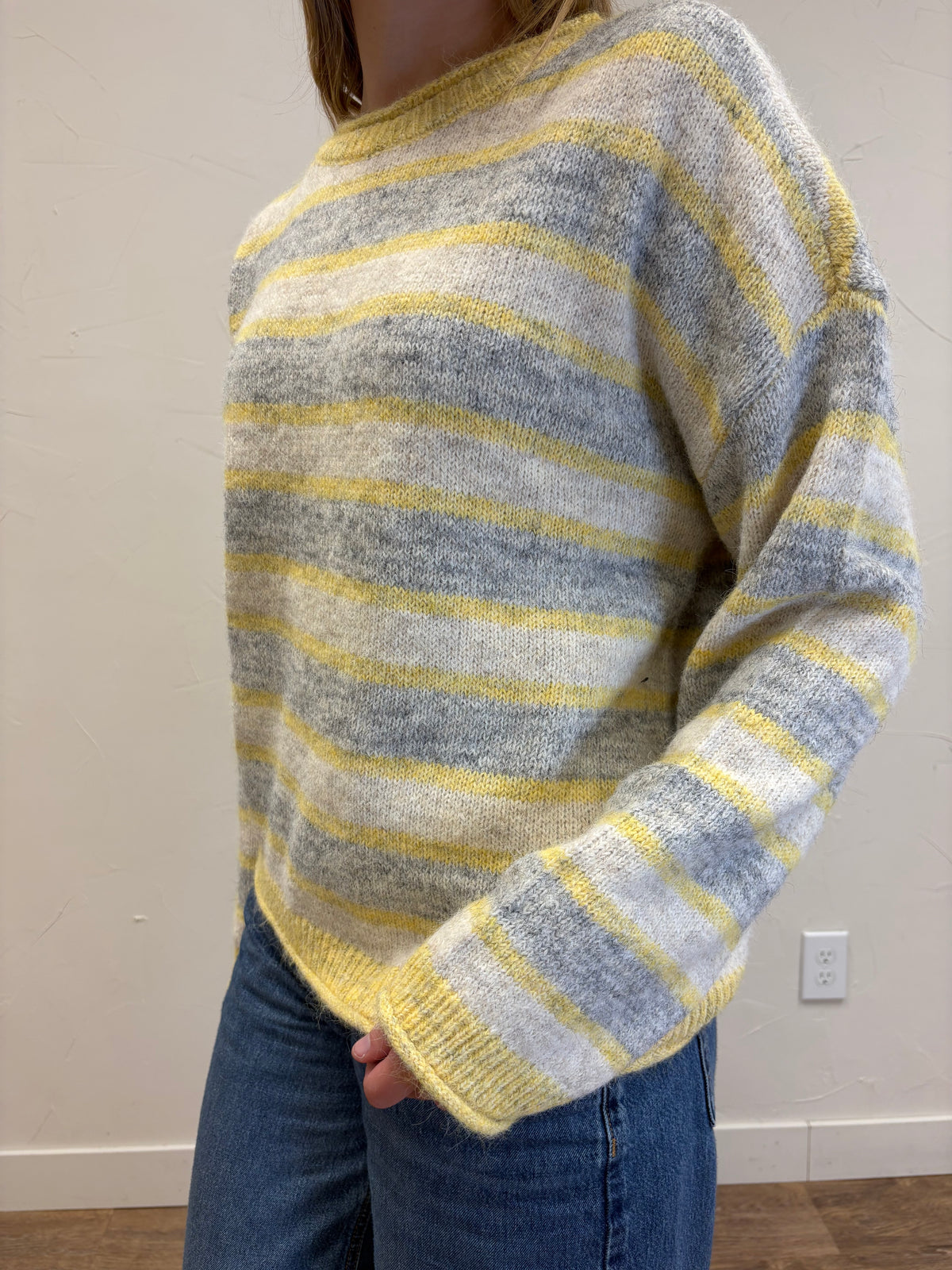 Heathered Multi Stripe Sweater