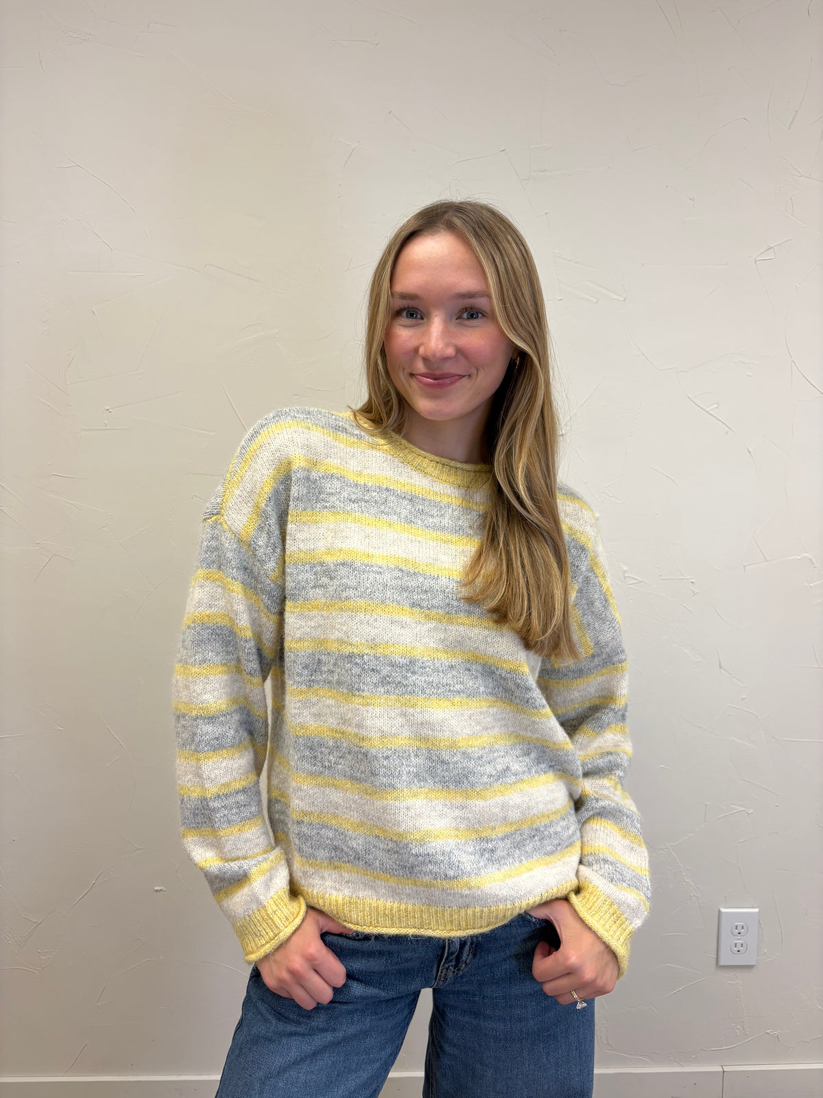 Heathered Multi Stripe Sweater