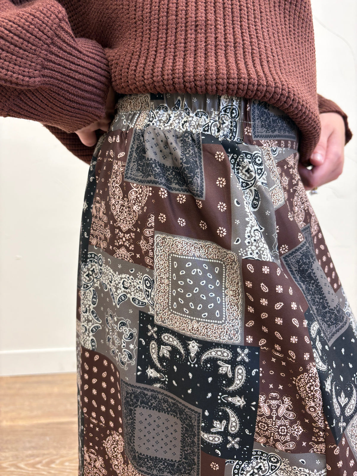 A line Bandana Print Maxi Skirt