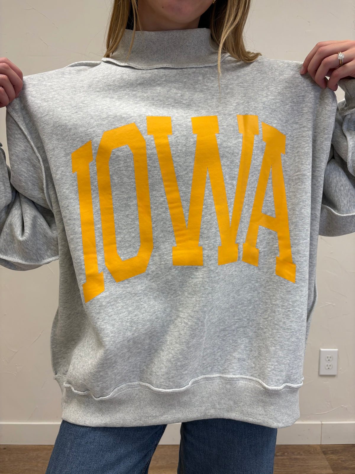Iowa + IA Reversible Mock Neck Sweatshirt