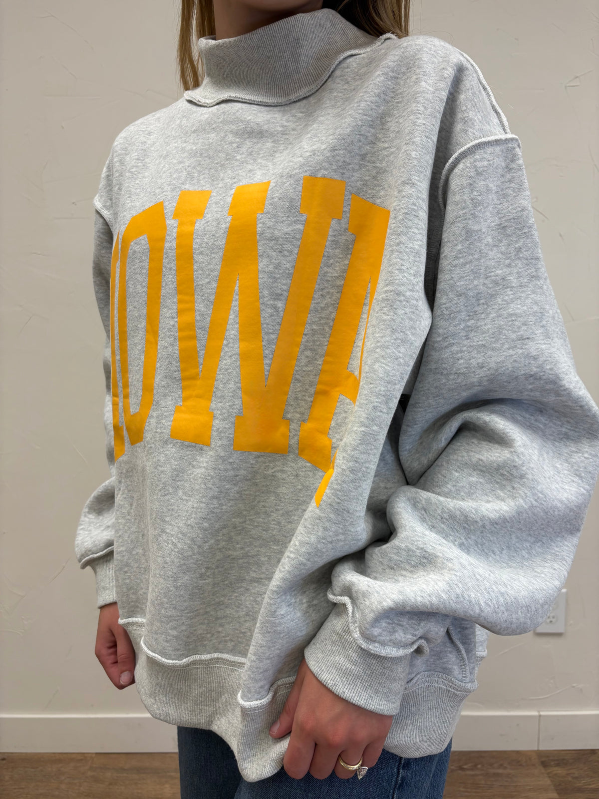 Iowa + IA Reversible Mock Neck Sweatshirt