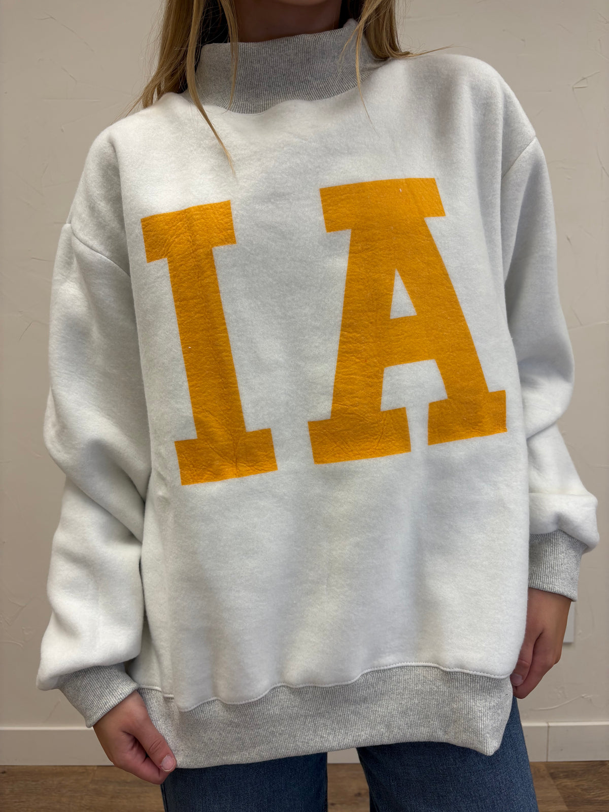 Iowa + IA Reversible Mock Neck Sweatshirt