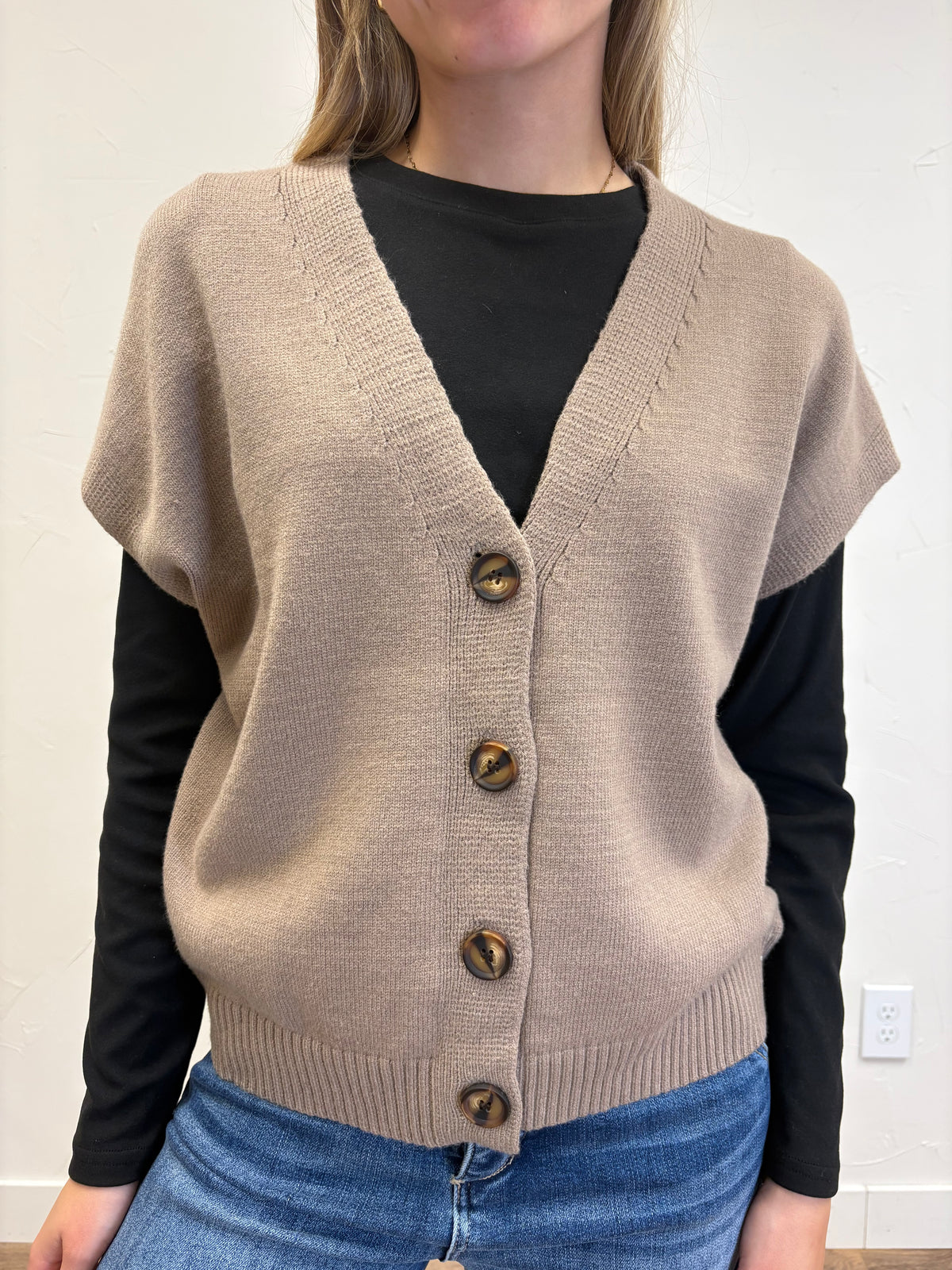 Button Down Thick Sweater Vest