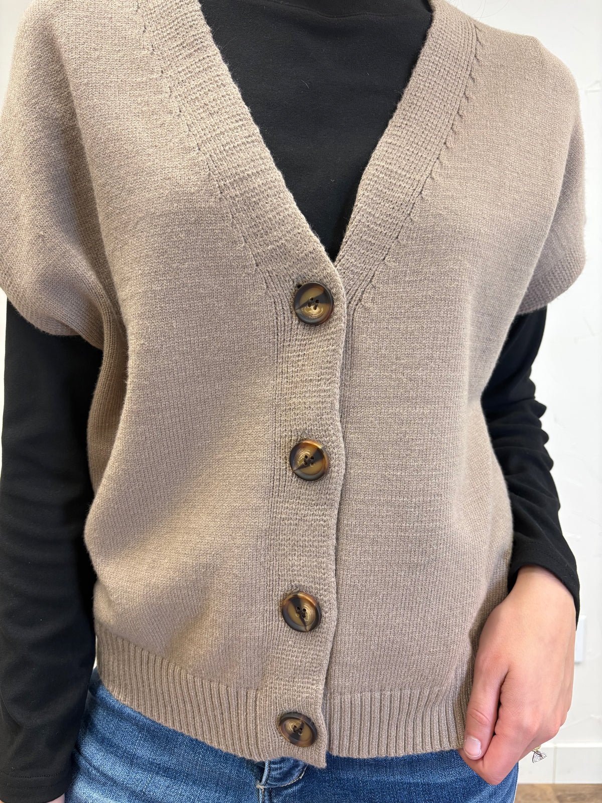 Button Down Thick Sweater Vest
