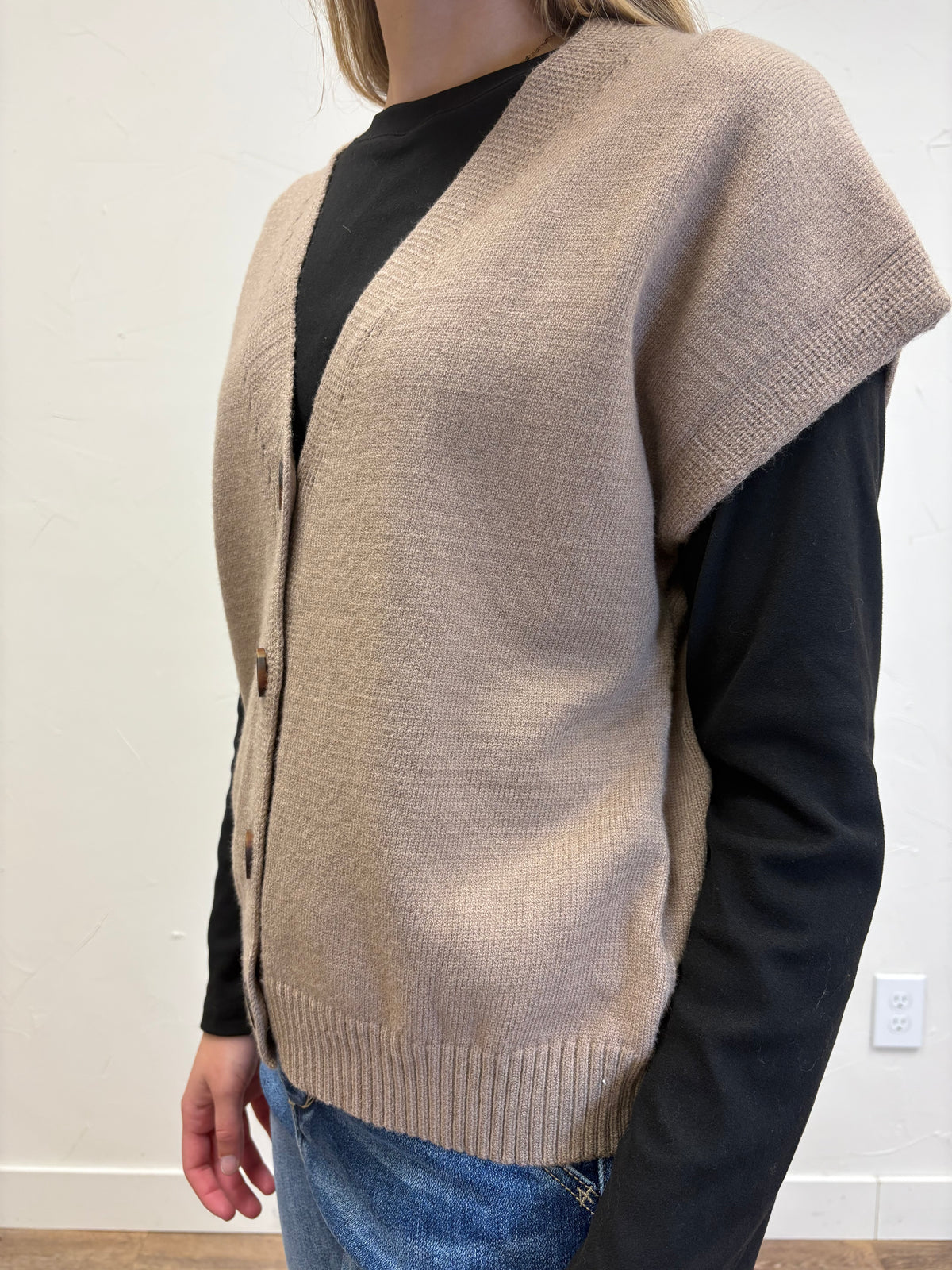 Button Down Thick Sweater Vest