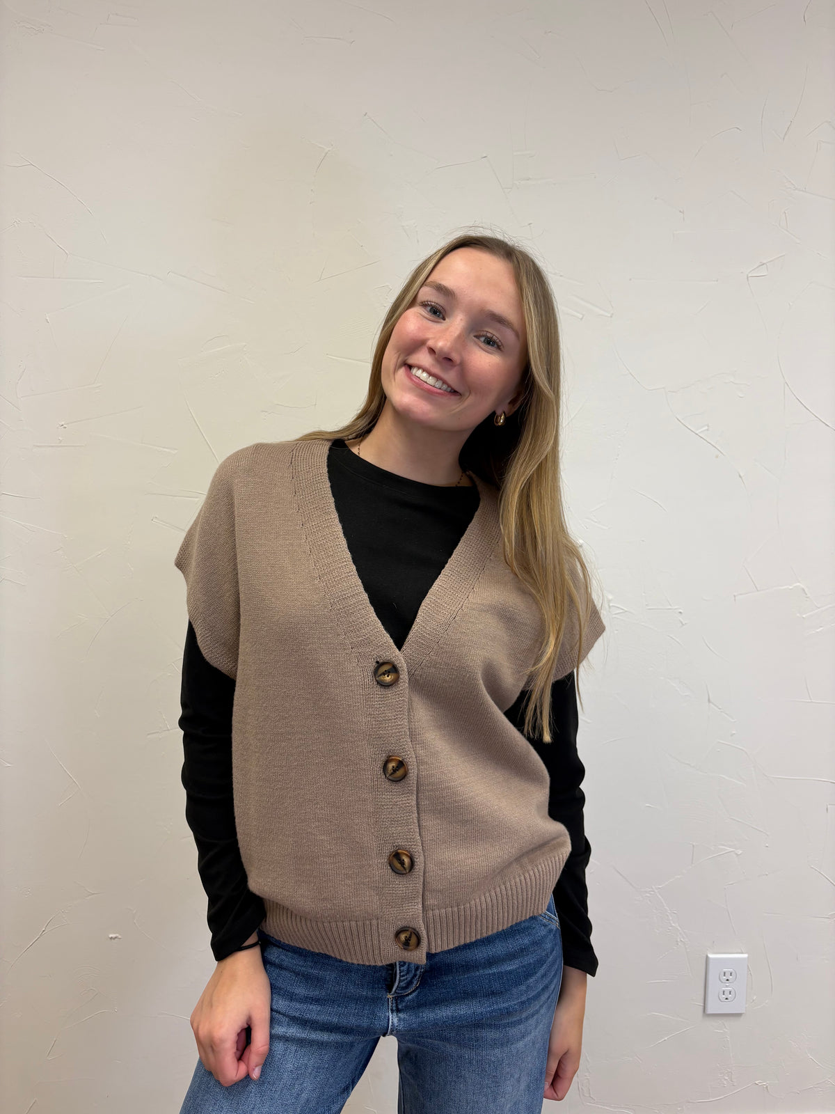 Button Down Thick Sweater Vest