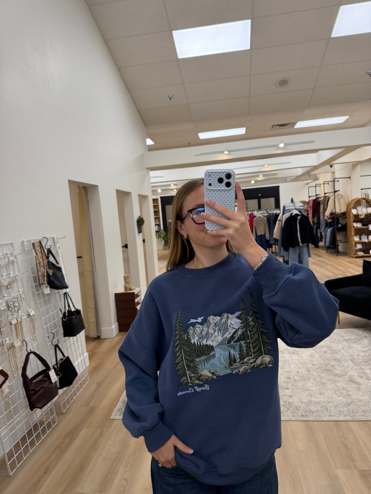 Banff Canada Embroidered  Sweatshirt