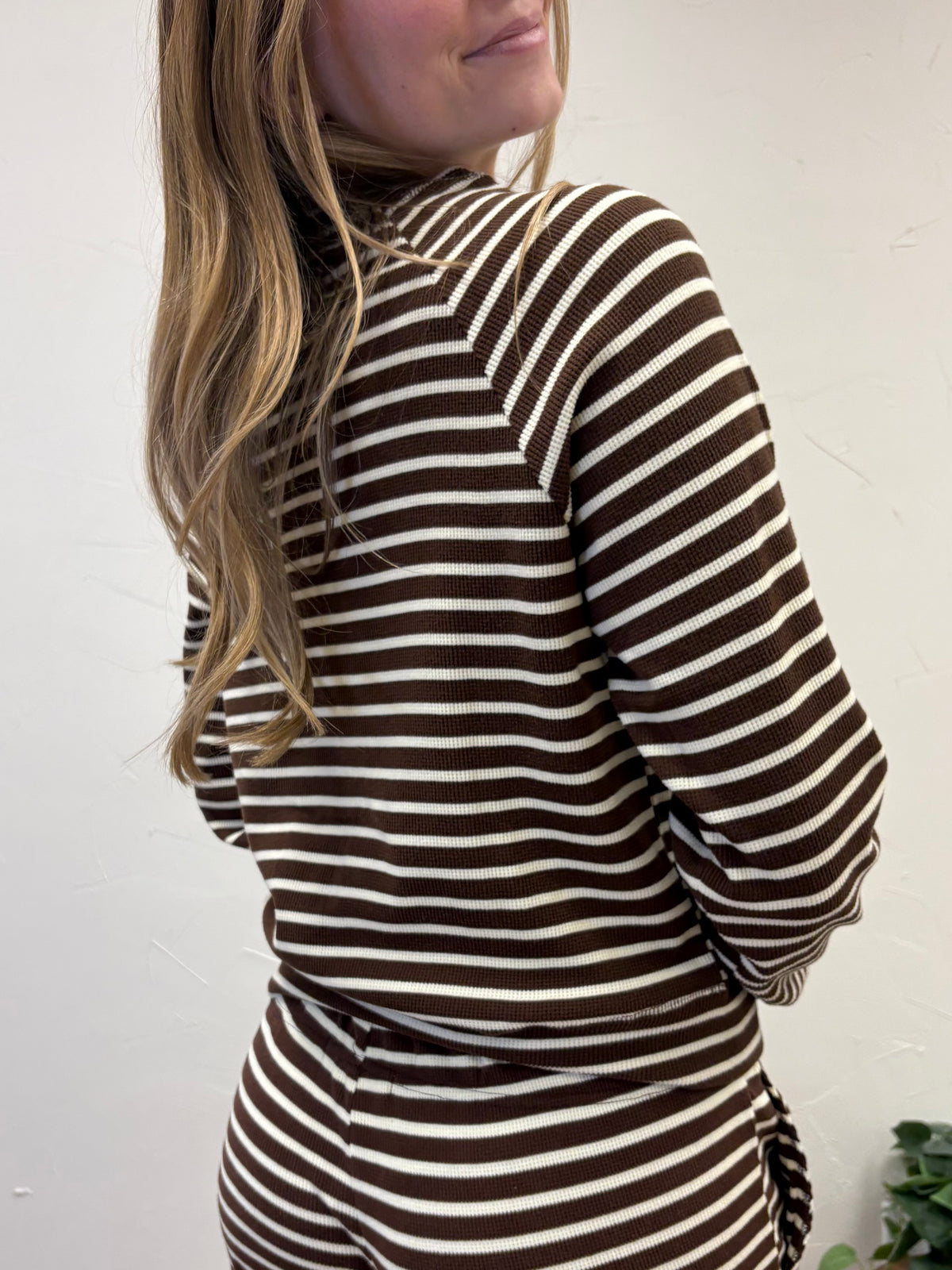 Striped Waffle Knit Raglan Top