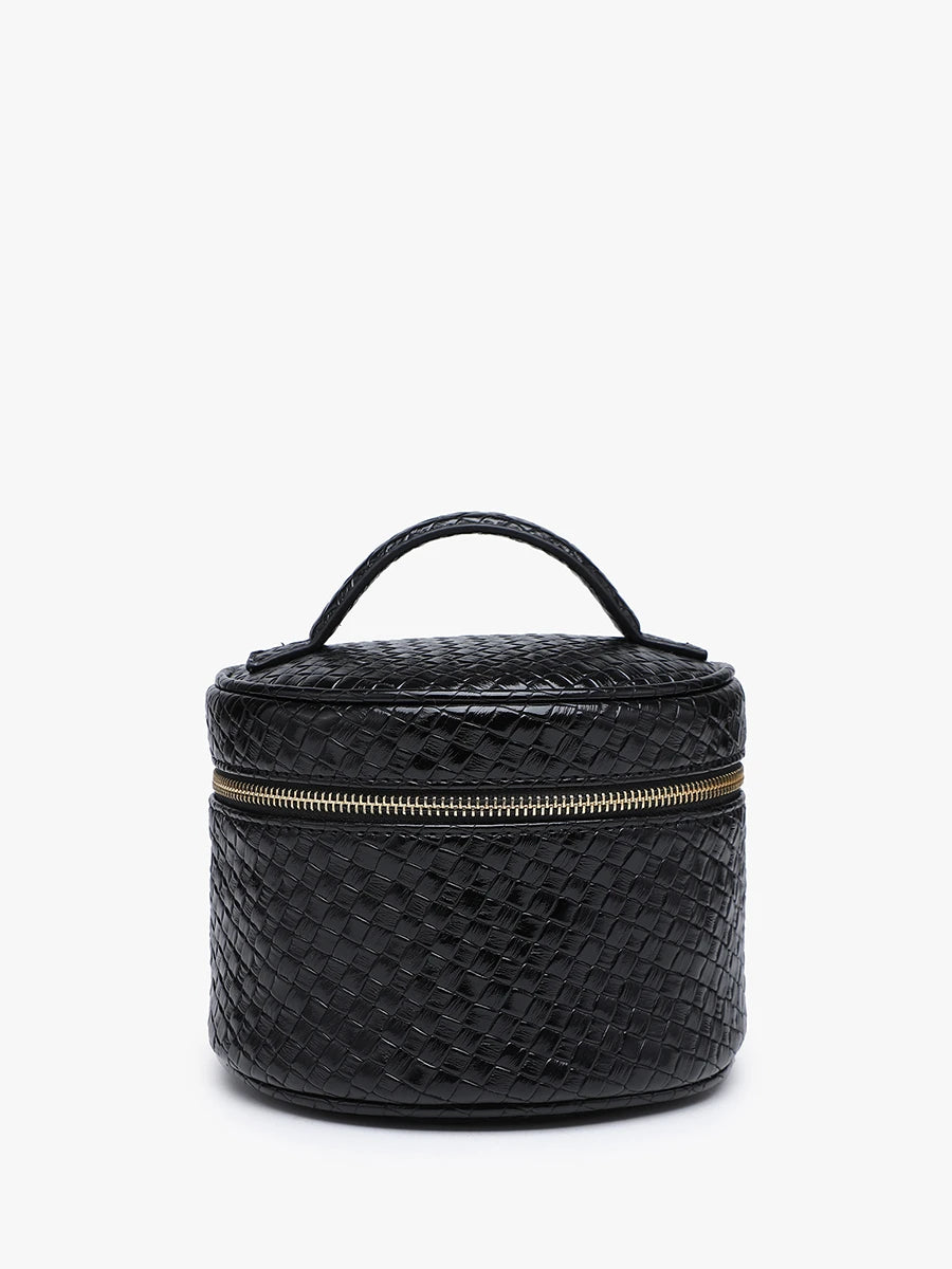 Marianna Faux Woven Travel Cosmetic Bag