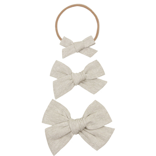 Classic Bow - Oatmeal - Small - Nylon Headband