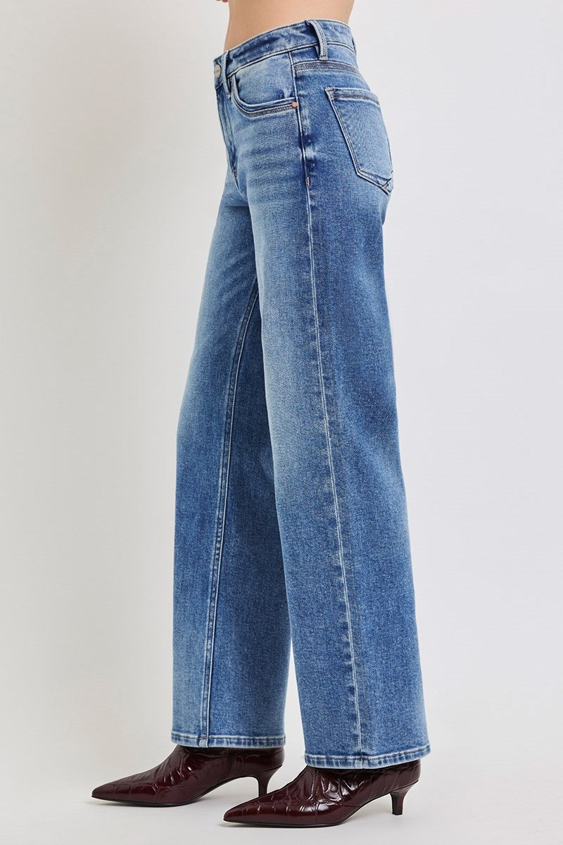 Belle Mid Rise Ankle Straight Risen Jeans