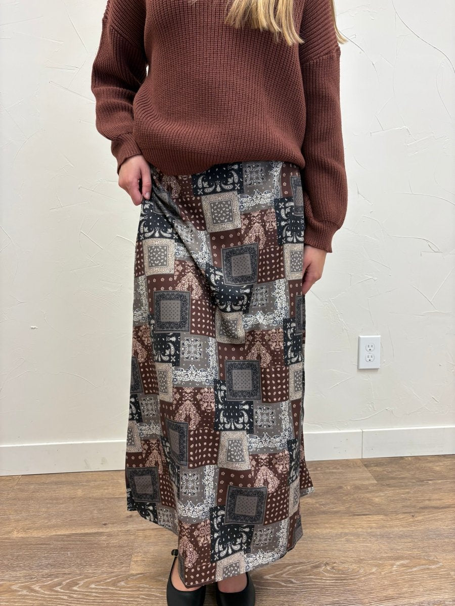 A line Bandana Print Maxi Skirt - Three:Twelve Boutique - Mikarose