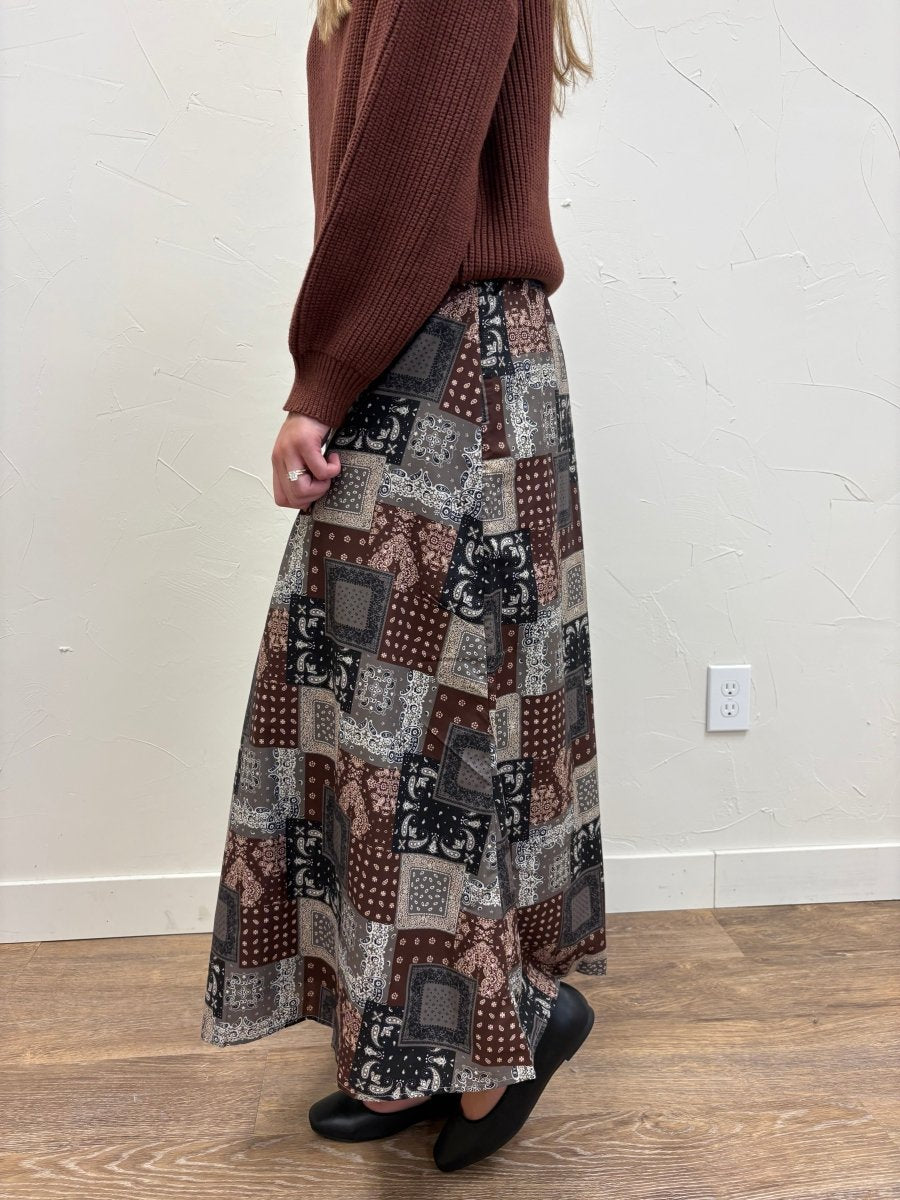 A line Bandana Print Maxi Skirt - Three:Twelve Boutique - Mikarose
