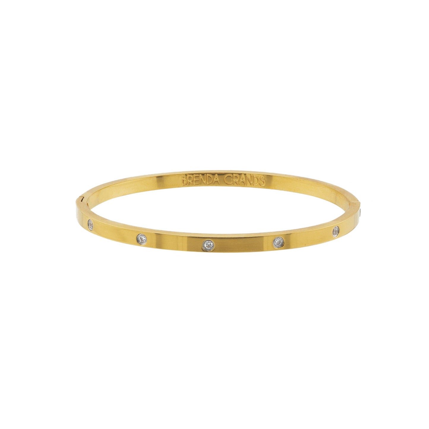 Waterproof Gold Tennis Bangle: Yellow Gold