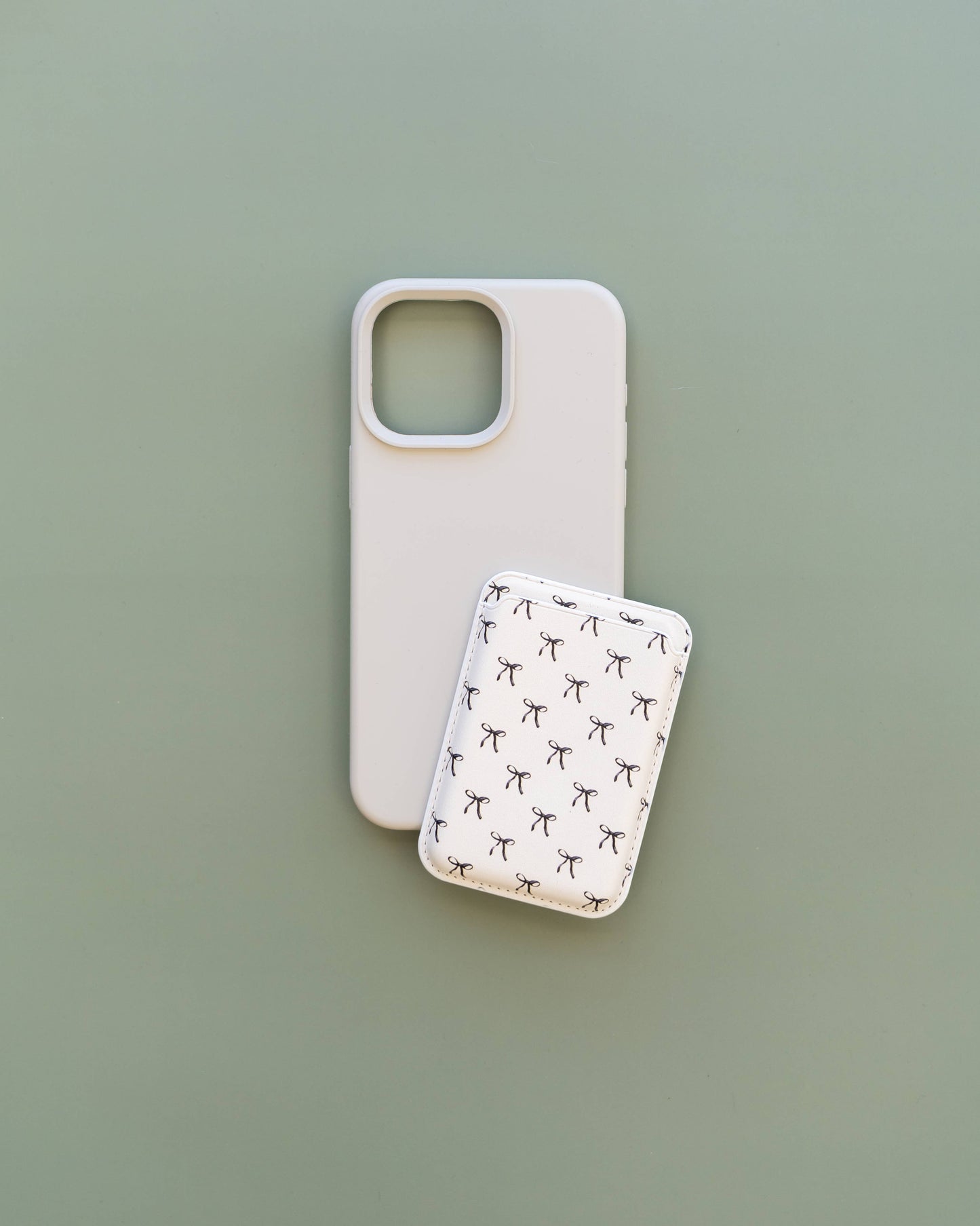 Magnet Phone Wallet, Magnetic card cash wallet: #5 Black Bow