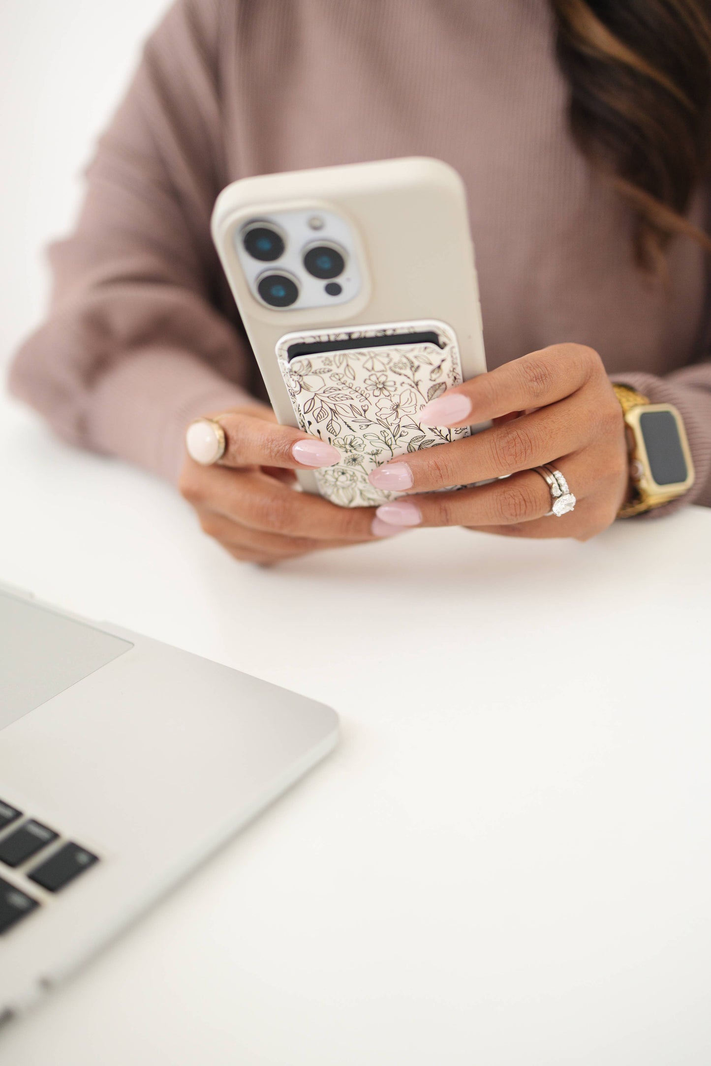 Magnet Phone Wallet, Magnetic card cash wallet: #5 Black Bow