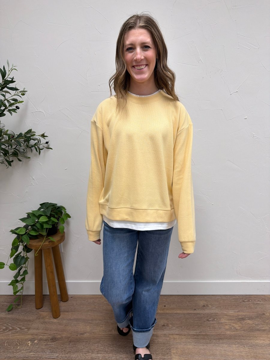 Always On Crew Twofer Pullover - Three:Twelve Boutique - By Together