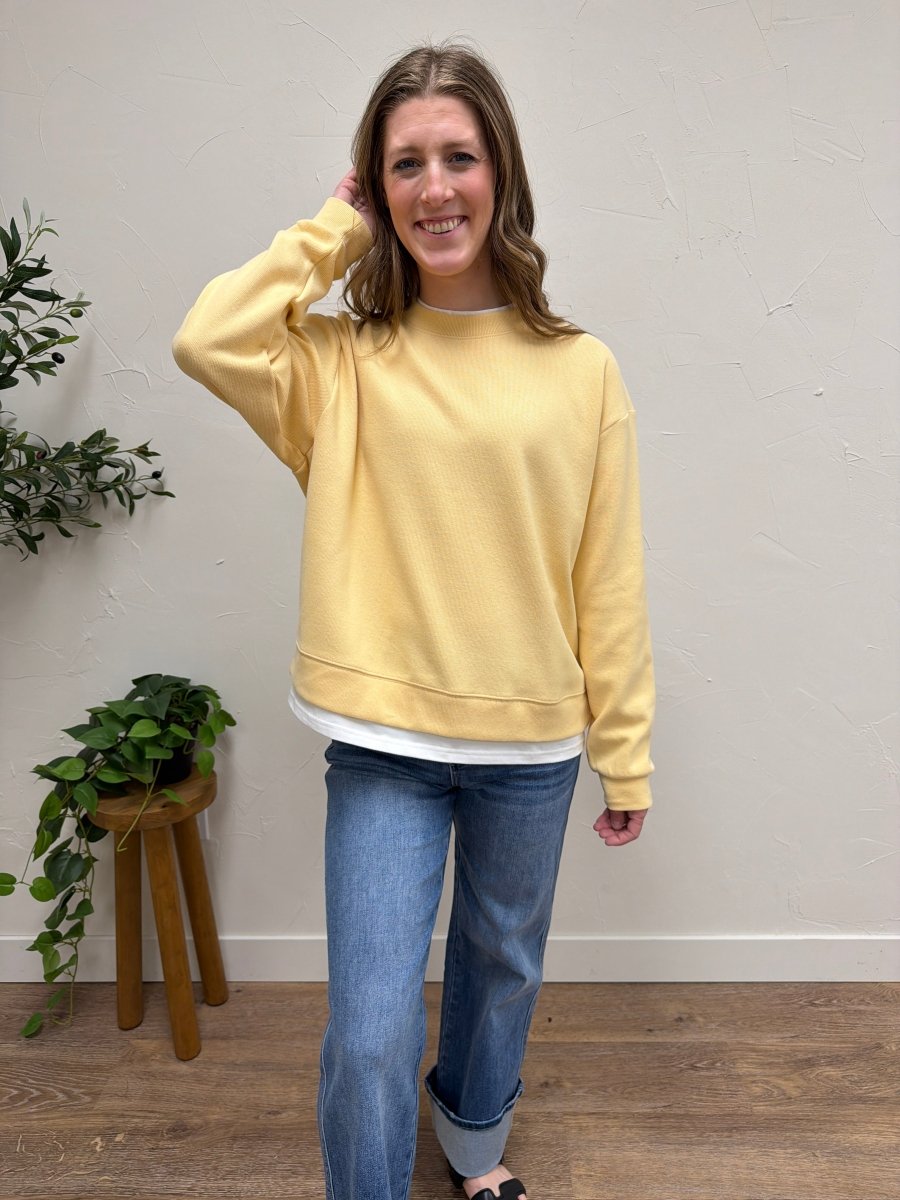 Always On Crew Twofer Pullover - Three:Twelve Boutique - By Together
