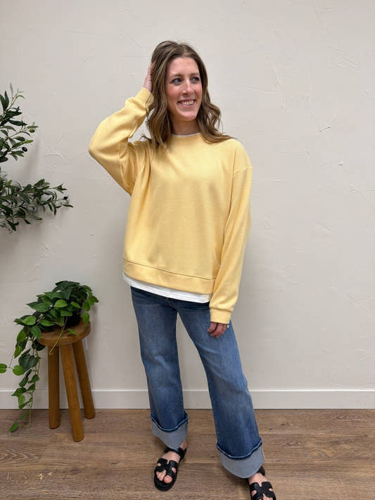 Always On Crew Twofer Pullover - Three:Twelve Boutique - By Together