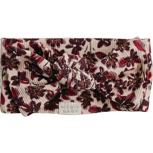 Antique Floral Ribbed Bamboo Head Wrap - Three:Twelve Boutique - Mebie Baby
