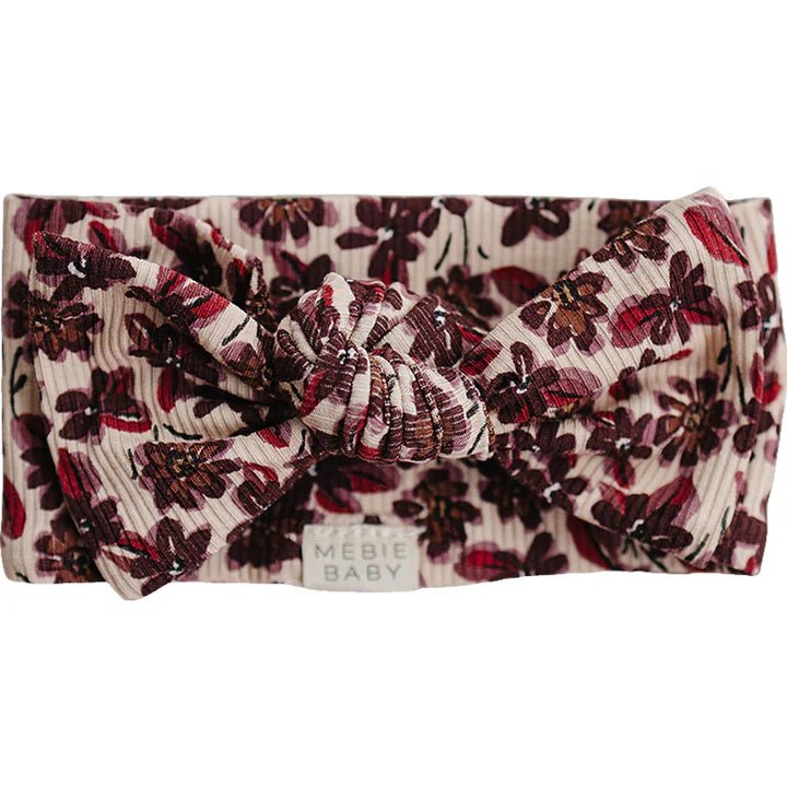 Antique Floral Ribbed Bamboo Head Wrap - Three:Twelve Boutique - Mebie Baby