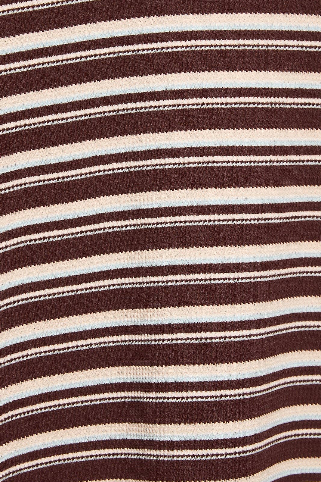 Brown Multi Stripe Crew Neck Long Sleeve Top