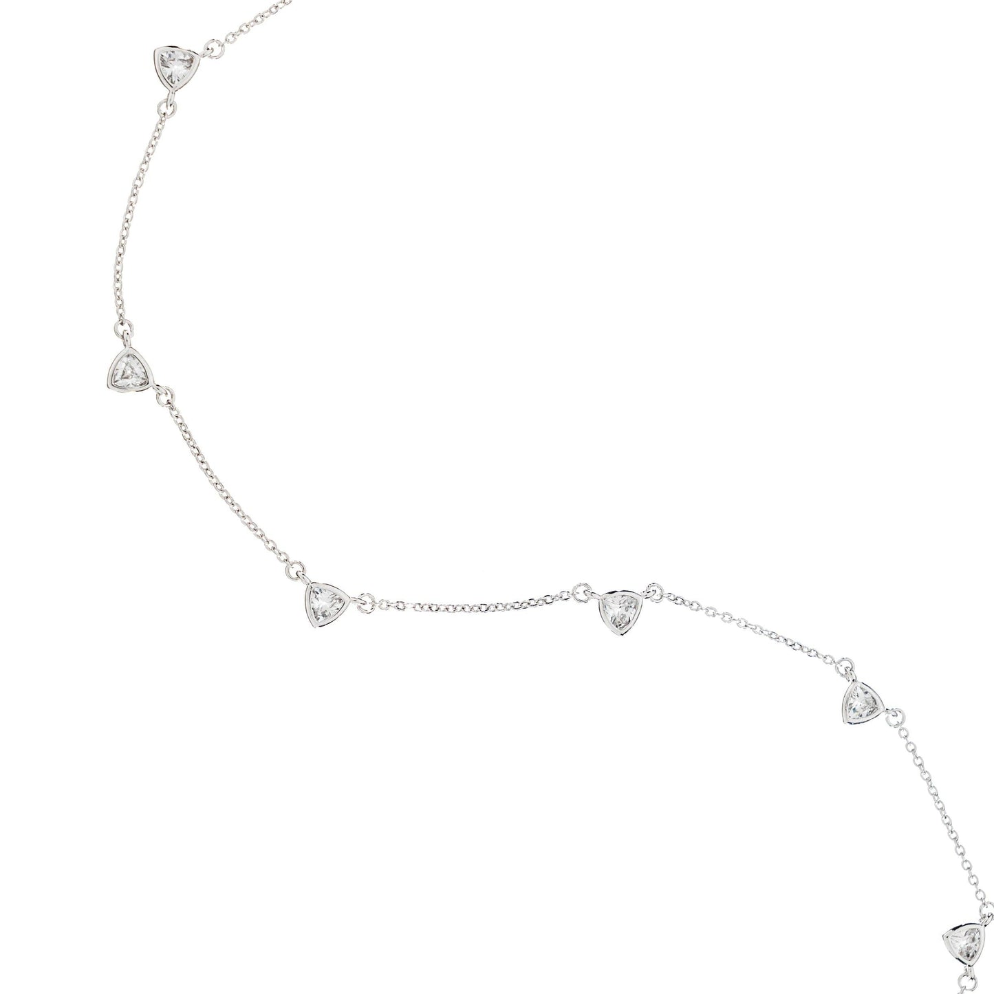 Demi-Fine Silver CZ Drop Necklace: Silver