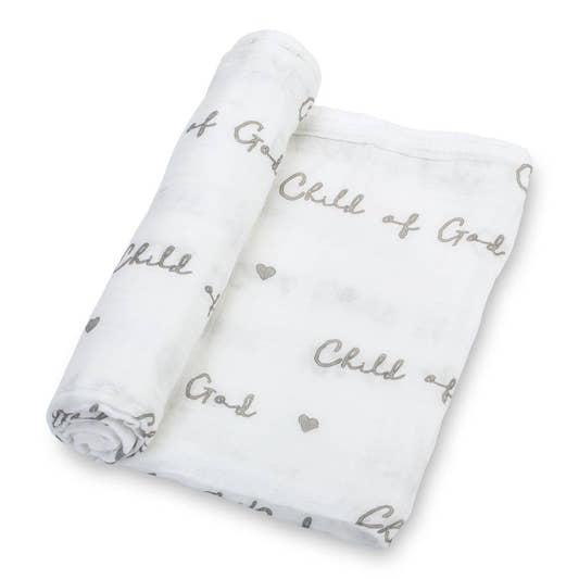 Baby Muslin Swaddle Blanket 47x47 Child of God - Three:Twelve Boutique - LollyBanks