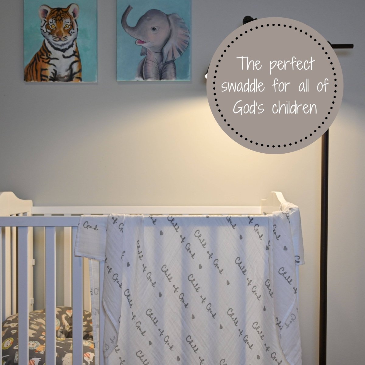 Baby Muslin Swaddle Blanket 47x47 Child of God - Three:Twelve Boutique - LollyBanks