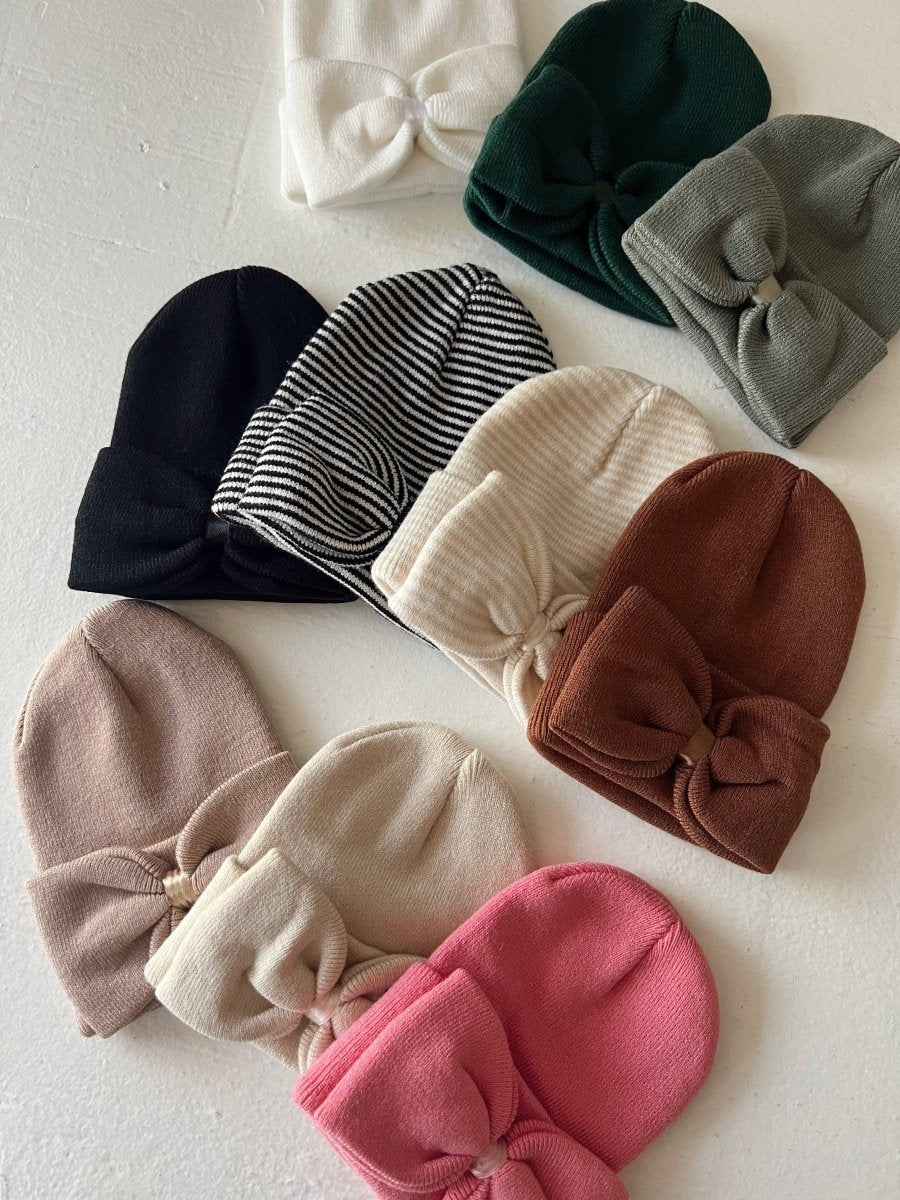 Baby's First Hat®, Sand/White Stripe Bow - Three:Twelve Boutique - SpearmintLOVE