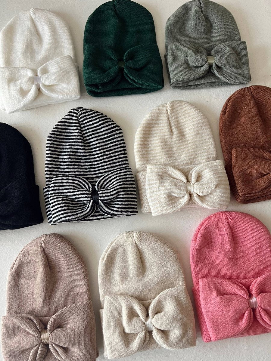Baby's First Hat®, Sand/White Stripe Bow - Three:Twelve Boutique - SpearmintLOVE