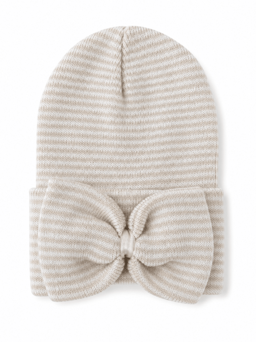 Baby's First Hat®, Sand/White Stripe Bow - Three:Twelve Boutique - SpearmintLOVE