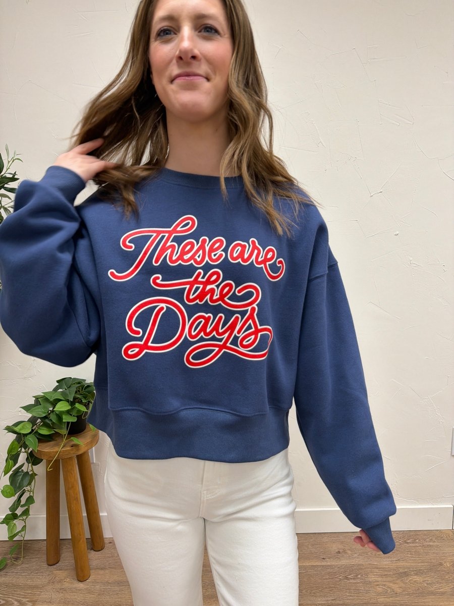 Ballpark Days Cropped Sweatshirt – Relaxed Fit Casual Graphic Pullover - Three:Twelve Boutique - Poppy + Pine