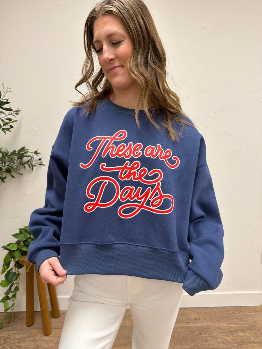 Ballpark Days Cropped Sweatshirt – Relaxed Fit Casual Graphic Pullover - Three:Twelve Boutique - Poppy + Pine