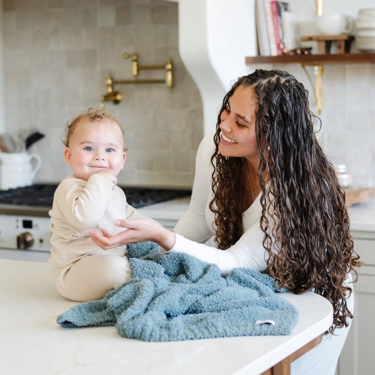 BAMBONI® RECEIVING BLANKETS: Spruce - Three:Twelve Boutique - Saranoni