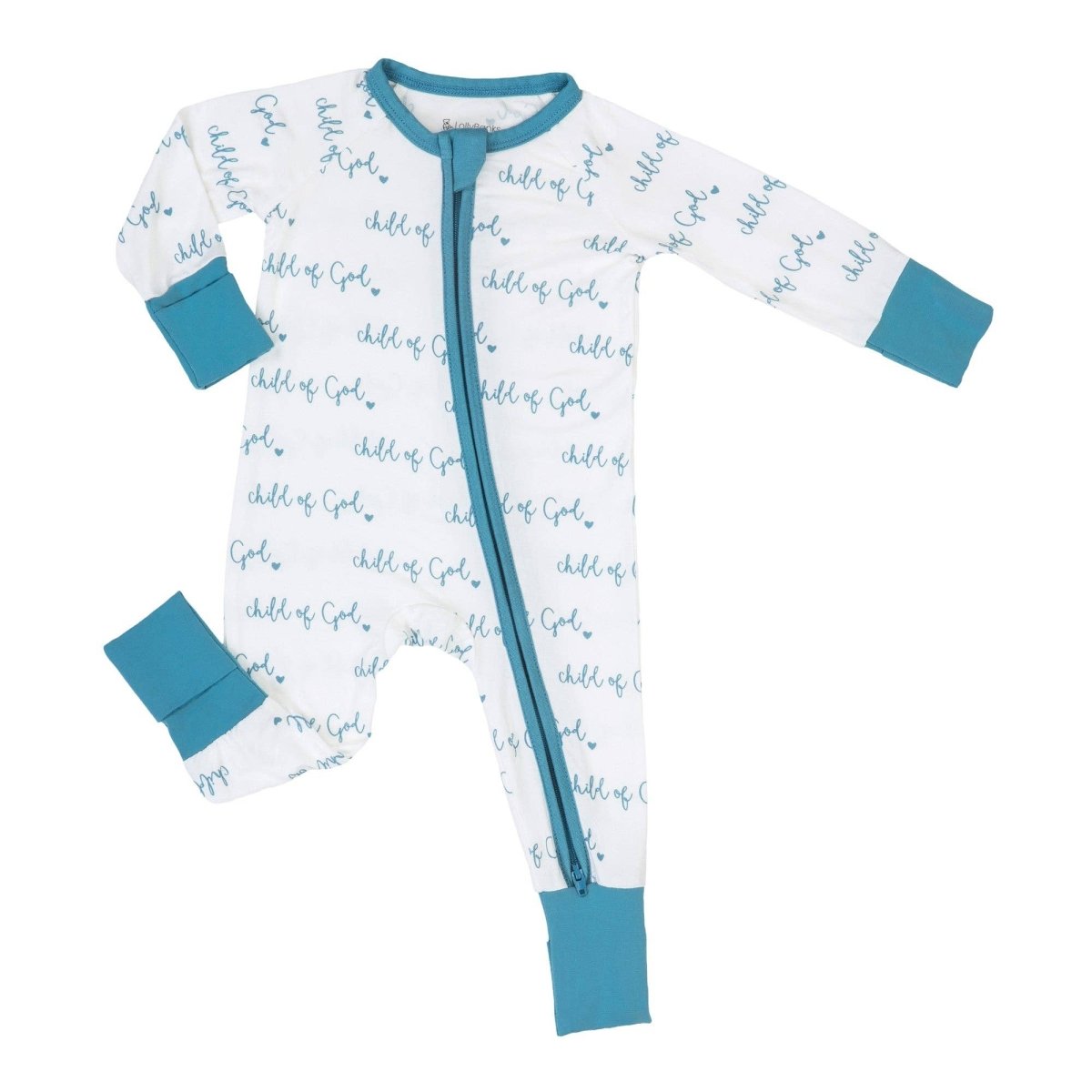 Bamboo Baby Convertible Zipper Pajama Blue Child of God - Three:Twelve Boutique - LollyBanks
