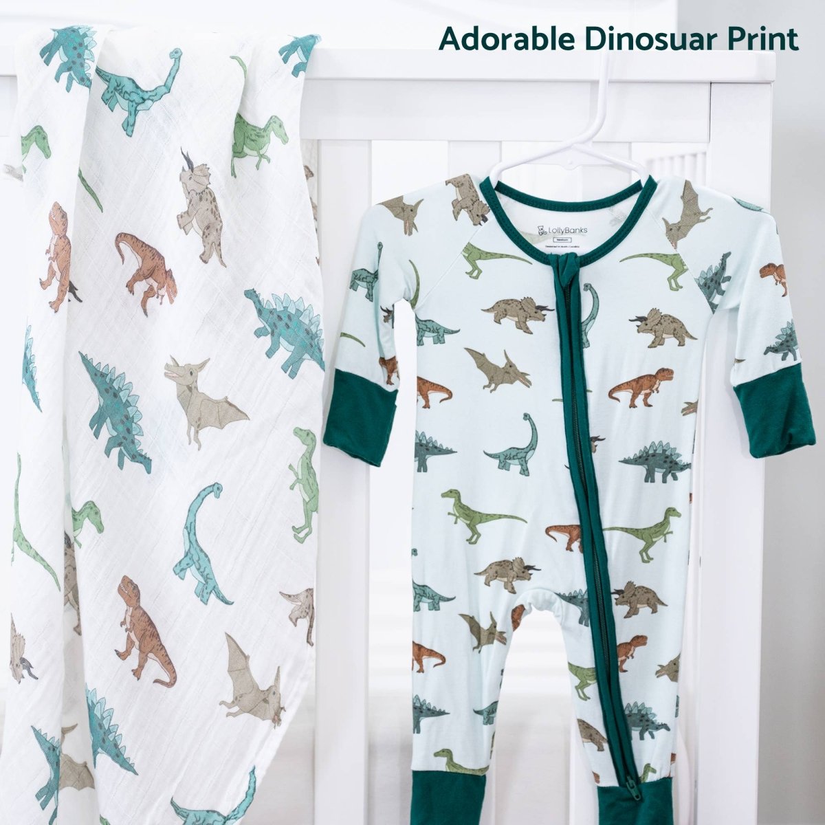 Bamboo Baby Convertible Zipper Pajama Dinosaur - Three:Twelve Boutique - LollyBanks