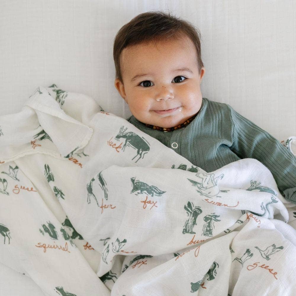 BAMBOO RAYON MUSLIN SWADDLES: By Hope Lakewood Animals - Three:Twelve Boutique - Saranoni